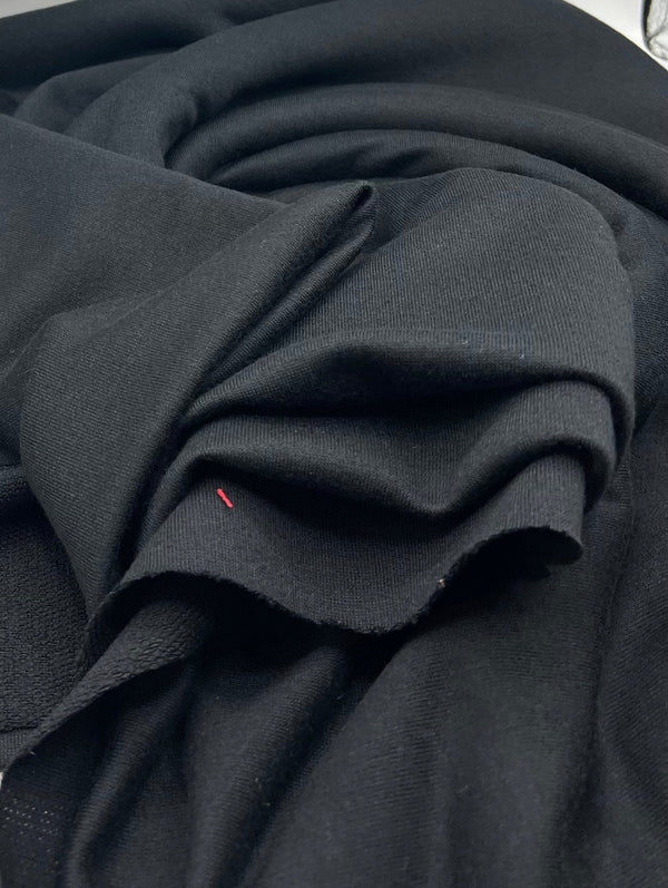 Black Thick French Terry Loopback Fabric