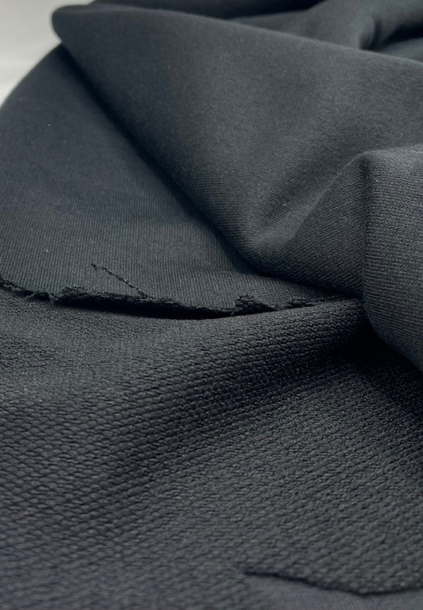 Black Thick French Terry Loopback Fabric