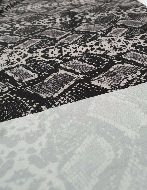 Black Grey Snake ITY Fabric