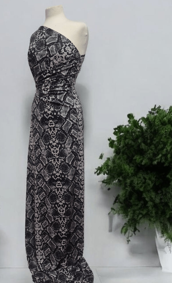 Black Grey Snake ITY Fabric