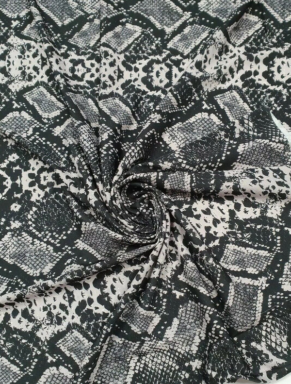 Black Grey Snake ITY Fabric