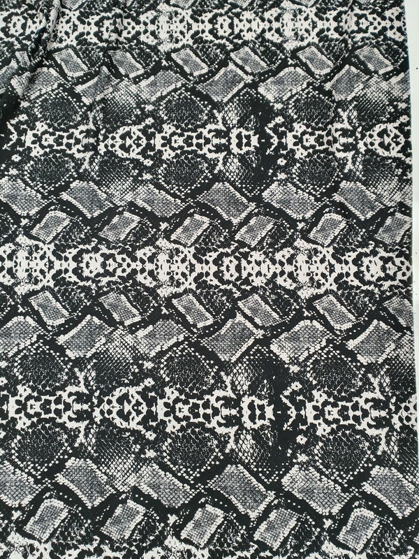 Black Grey Snake ITY Fabric
