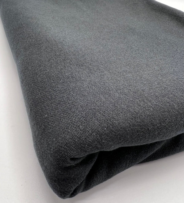 Black Lightweight Stretch French Terry Loopback Fabric