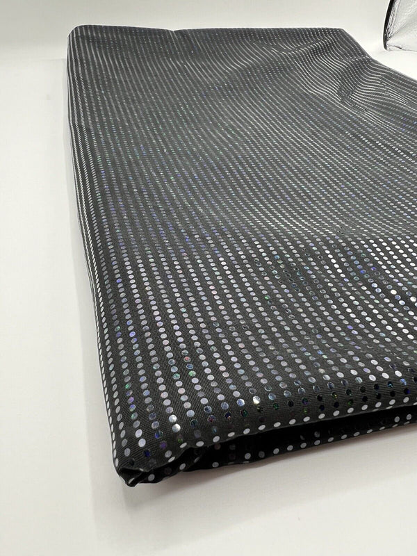 Black Multicoloured Sequin Detail Soft Touch Stretch Fabric