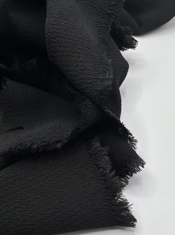 Black Plain Light weight Bubble Crepe Fabric