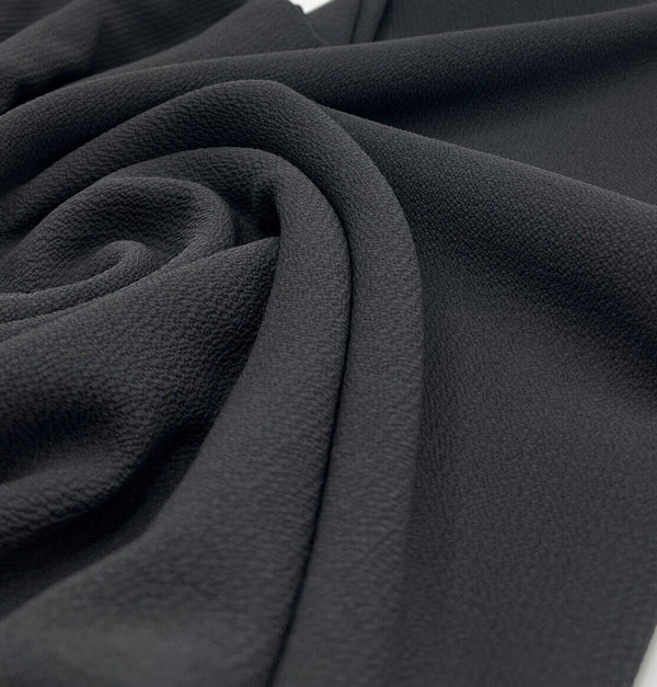Black Plain Light weight Bubble Crepe Fabric