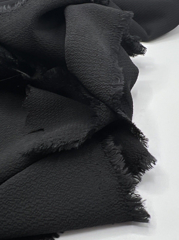 Black Plain Light weight Bubble Crepe Fabric