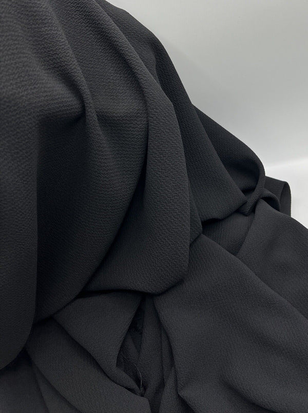 Black Plain Light weight Bubble Crepe Fabric