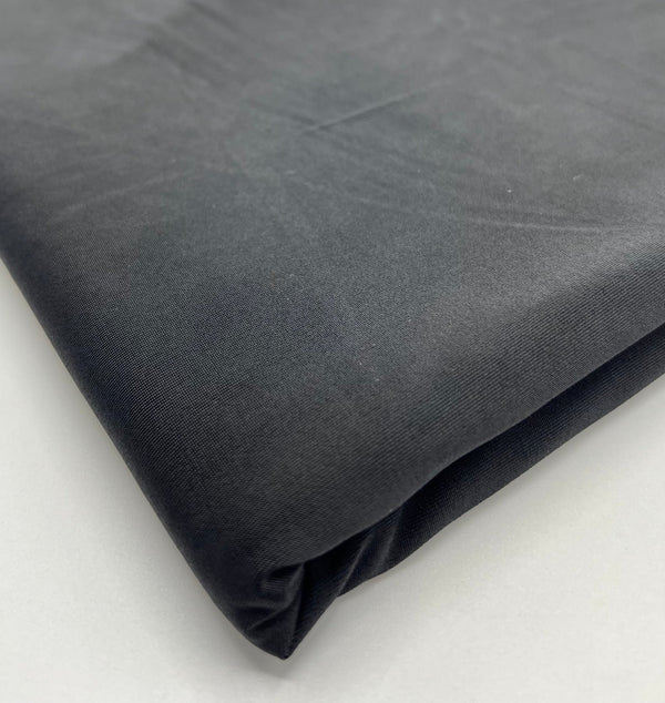Black Plain Shiny Soft Touch Slinky 4 Way Stretch Fabric