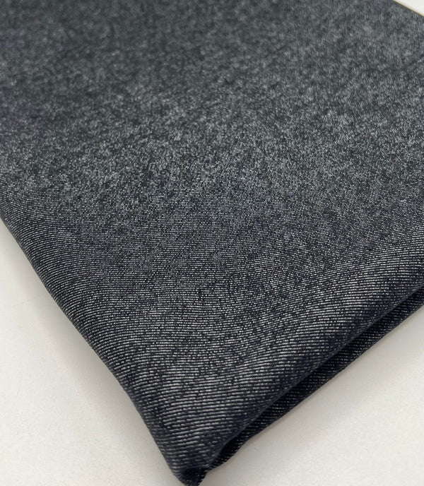 Black Plain Washed Stretch Denim 280GSM