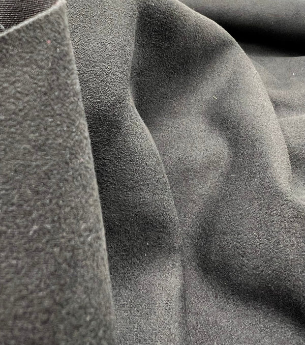 Black Scuba Suede Jersey Fabric 280GSM 2 Way Stretch