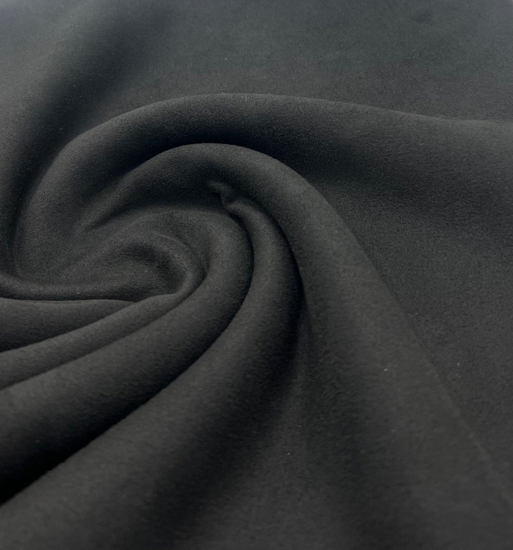 Black Scuba Suede Jersey Fabric 280GSM 2 Way Stretch