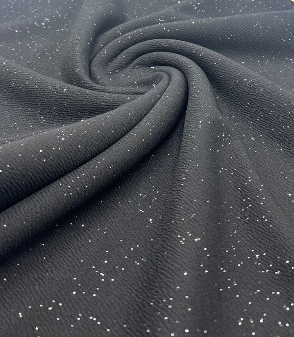 Black Sparkle Liverpool Bullet Stretch Fabric