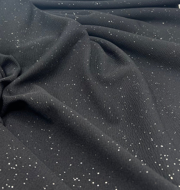 Black Sparkle Liverpool Bullet Stretch Fabric