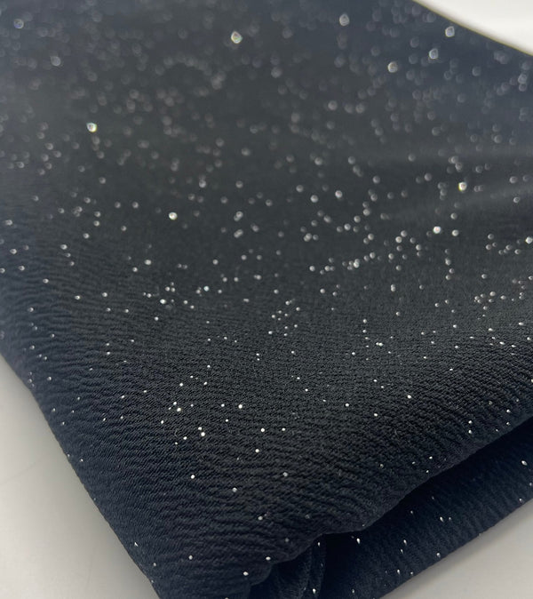 Black Sparkle Liverpool Bullet Stretch Fabric