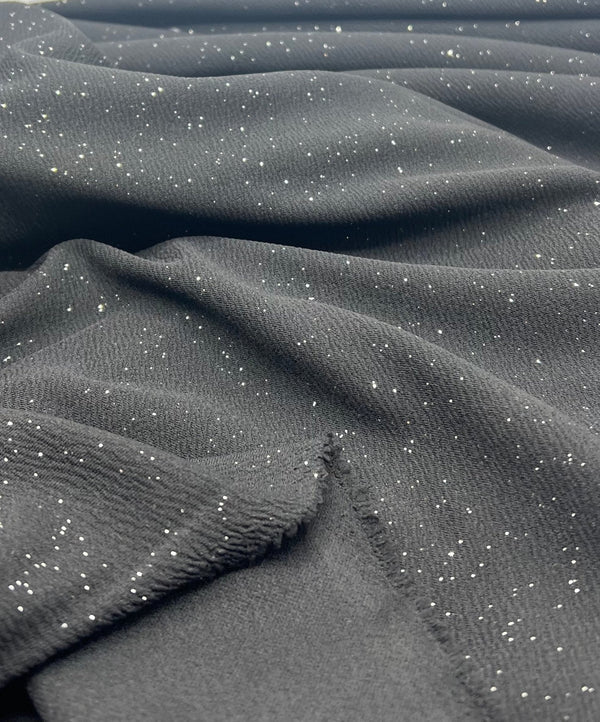 Black Sparkle Liverpool Bullet Stretch Fabric