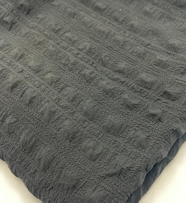 Black Textured Bubble Non Stretch Fabric