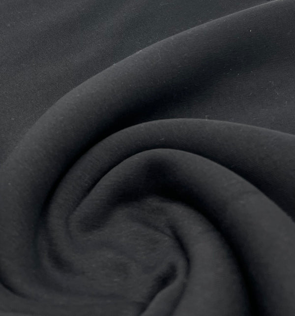 Black Thick Cotton Mix Sweatshirt Fabric 250 GSM 2 Way Stretch