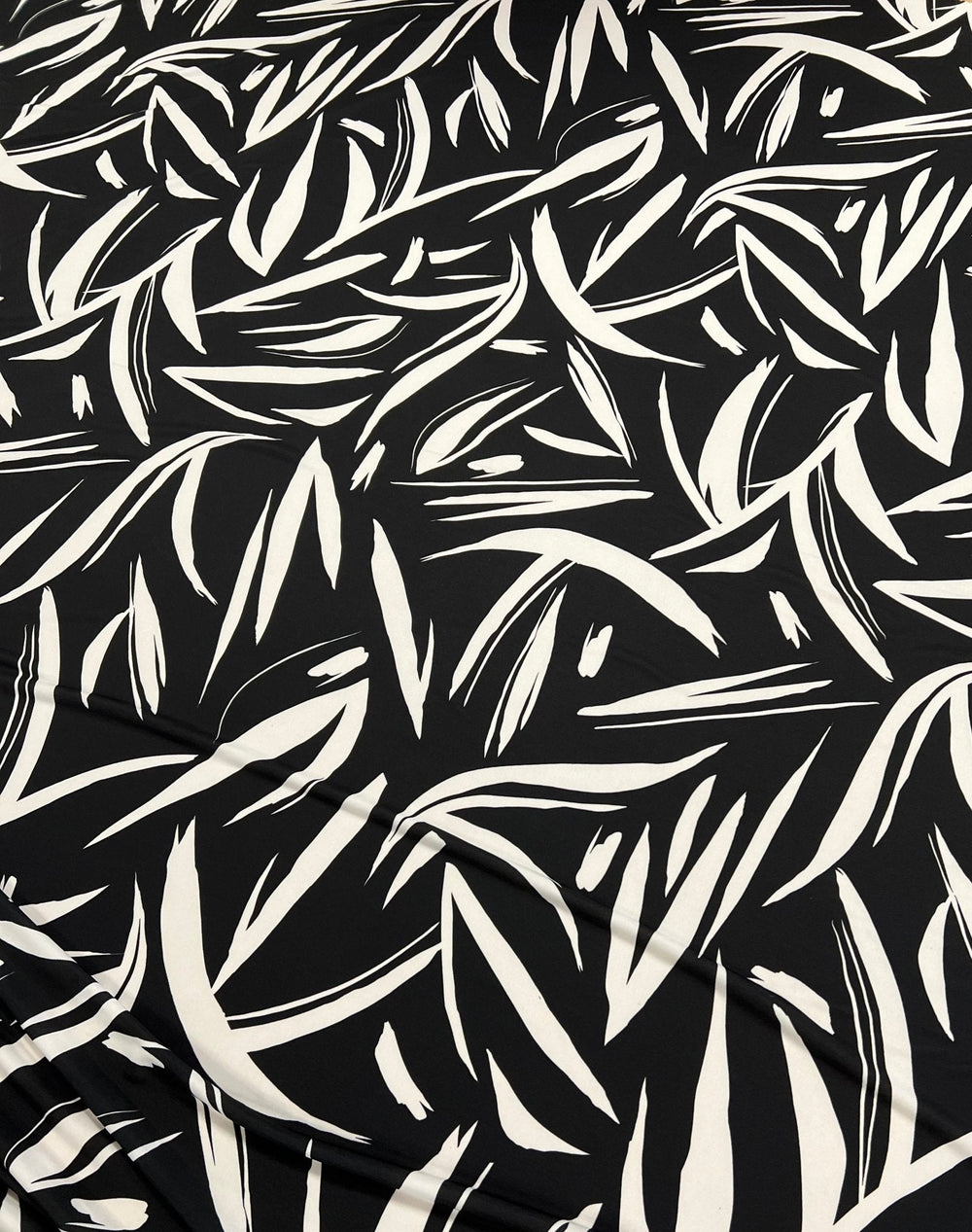 Black White Swirl Print ITY Fabric 2 Way Stretch