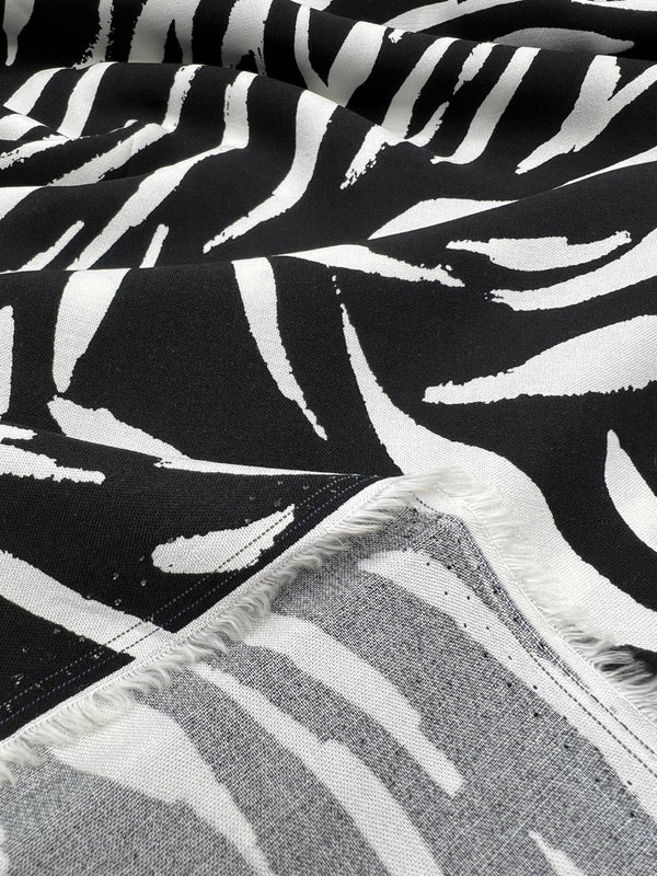Black White Zebra Animal Lightweight Non Stretch Woven Fabric