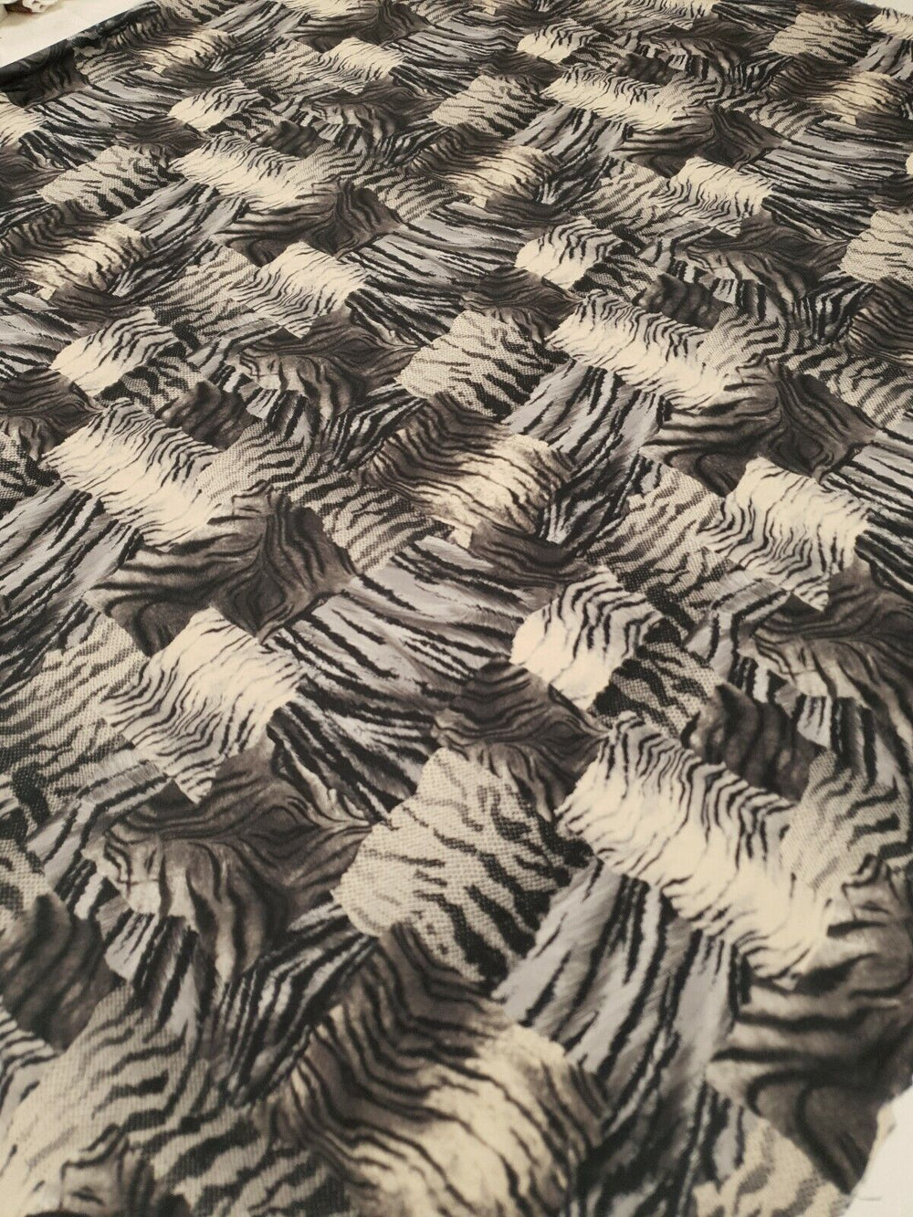 Black & White Zebra Mix Print Lightweight Jersey Crepe Fabric 4 Way Stretch