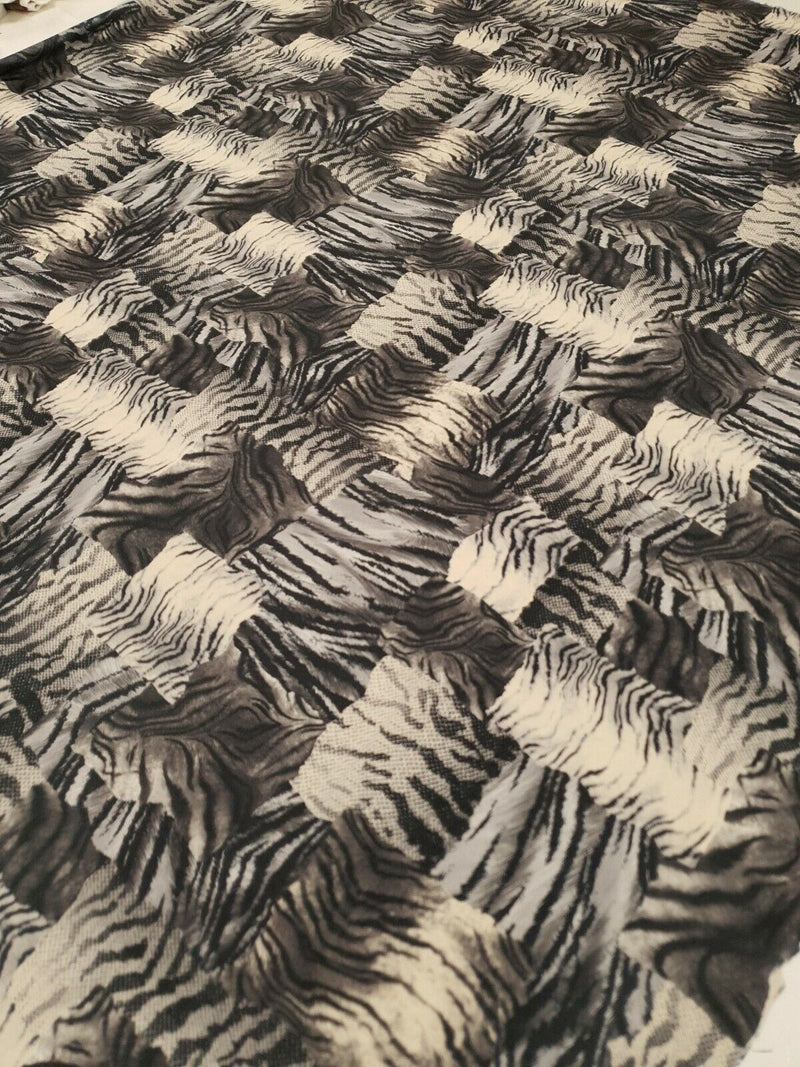 Black & White Zebra Mix Print Lightweight Jersey Crepe Fabric 4 Way Stretch
