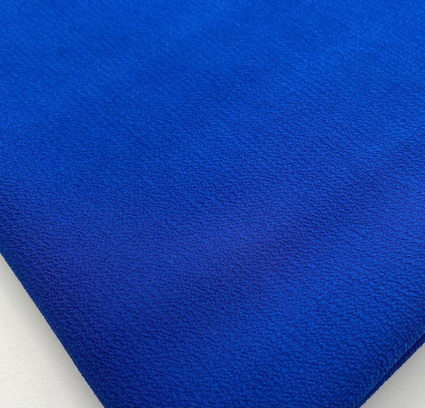 Blue Plain Lightweight Bubble Crepe Fabric