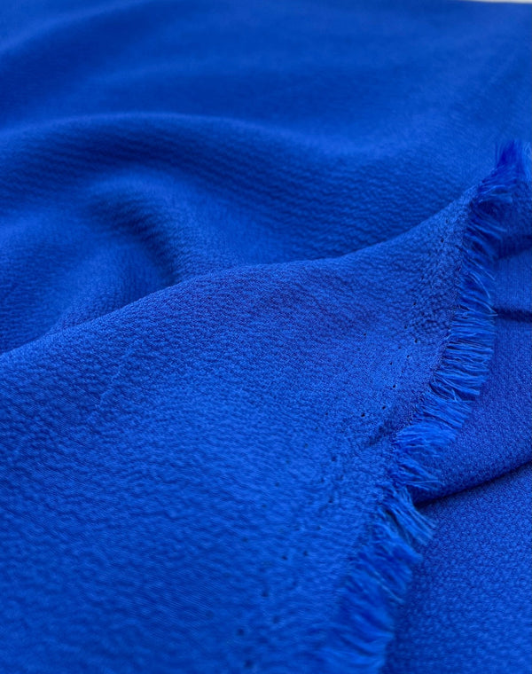 Blue Plain Lightweight Bubble Crepe Fabric