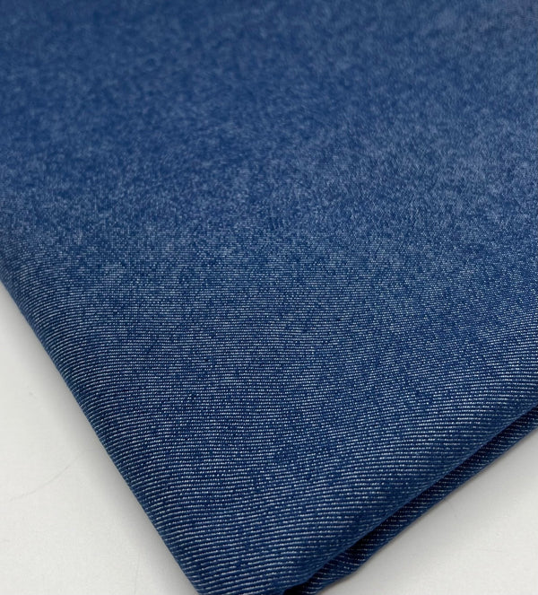 Blue Plain Washed Stretch Denim 280GSM