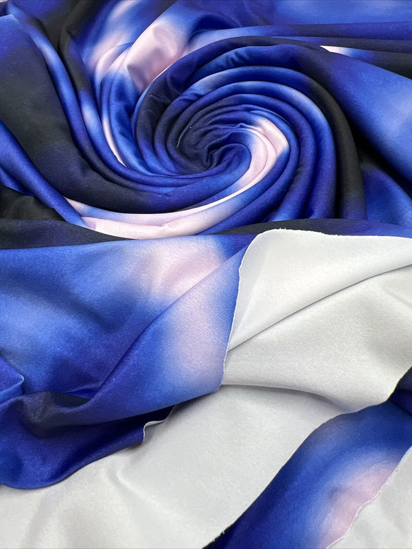 Blue Print Soft Touch Stretch Fabric