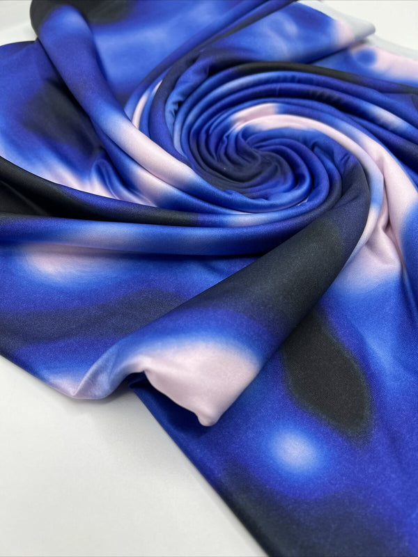 Blue Print Soft Touch Stretch Fabric