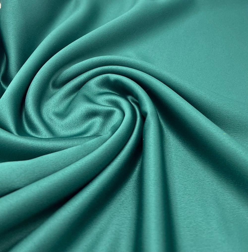 Bottle Green Recycled Satin 160GSM Dress Craft Non Stretch Fabric