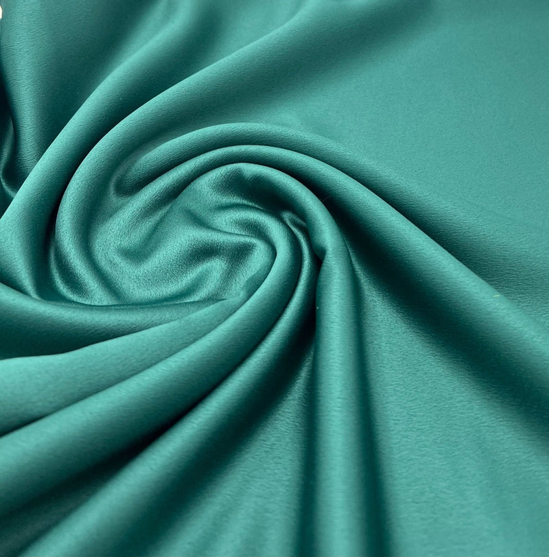 Bottle Green Recycled Satin 160GSM Dress Craft Non Stretch Fabric