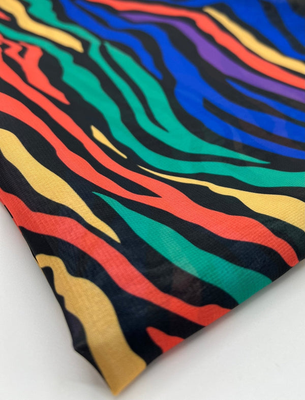 Bright Animal Mix Printed Chiffon Dress Fabric