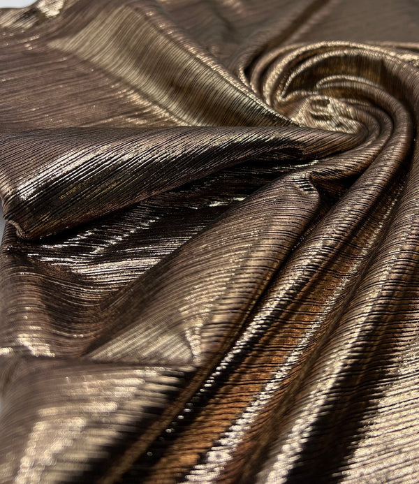 Bronze Metallic Foil Rib Fabric