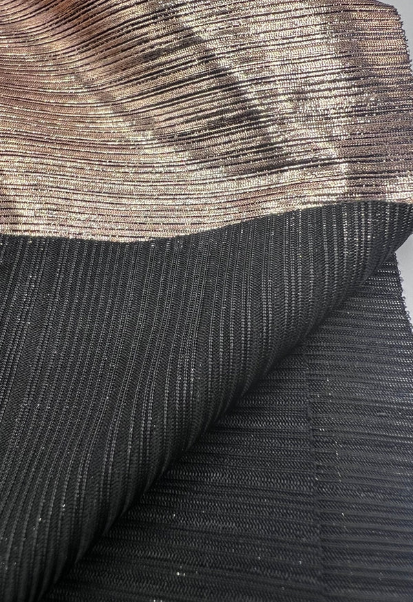 Bronze Metallic Foil Rib Fabric