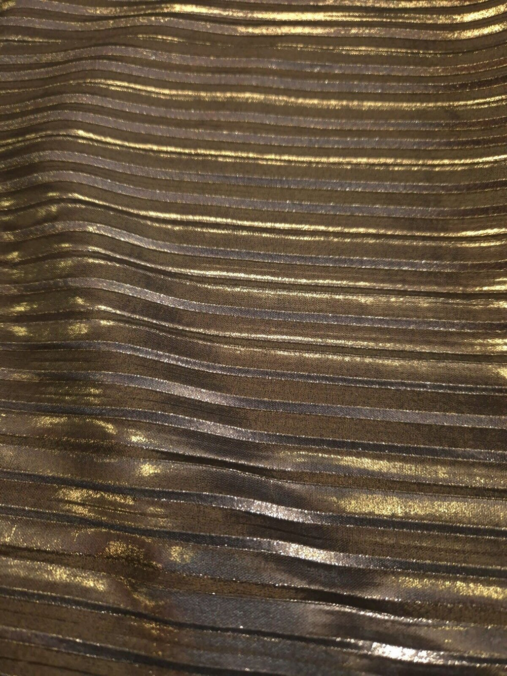 Bronze Metallic Plisse Pleated Stretch Fabric