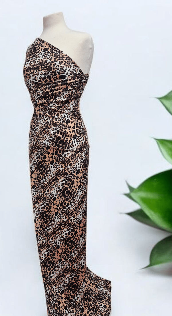 Brown Animal Print ITY Fabric