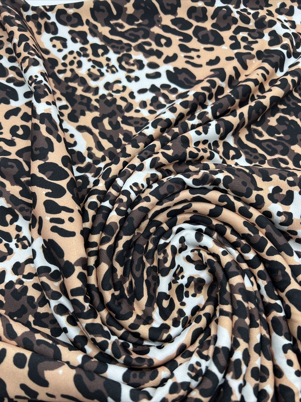 Brown Animal Print ITY Fabric