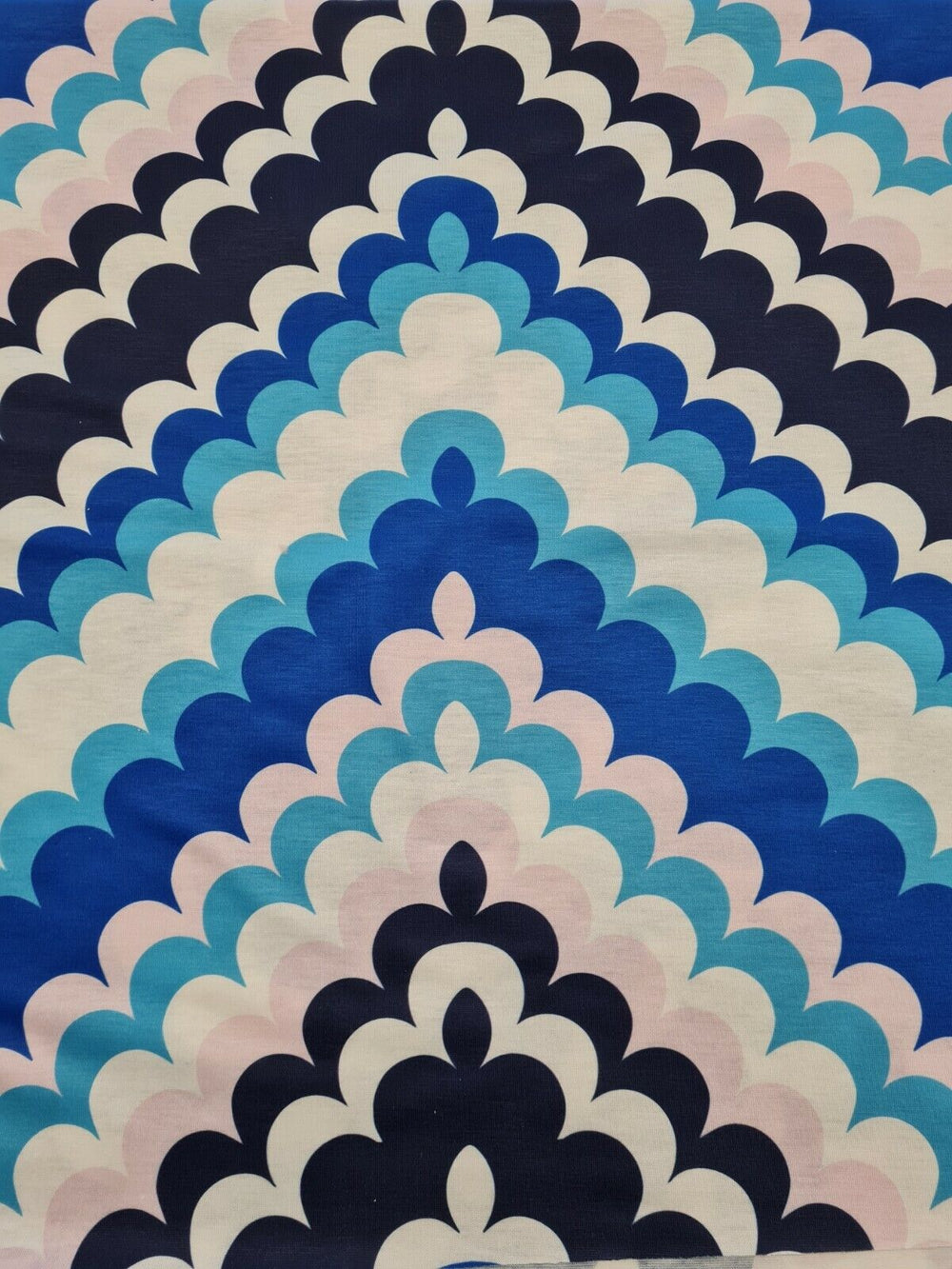 Bubble Zigzag Print Spun Poly Stretch Fabric