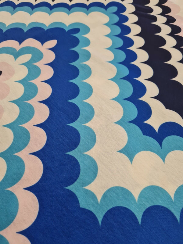 Bubble Zigzag Print Spun Poly Stretch Fabric