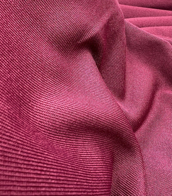 Burgundy Heavy Weight Fine Rib Stretch Fabric 320 GSM