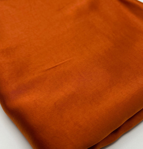 Burnt Orange Recycled Satin 160GSM Dress Craft Non Stretch Fabric