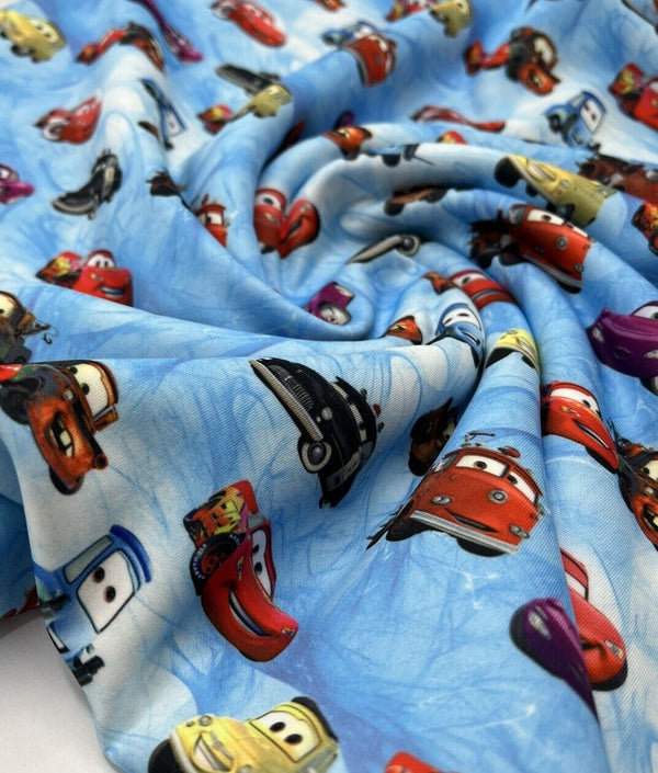 Car Printed Plain Scuba 4 Way Stretch Jersey Fabric