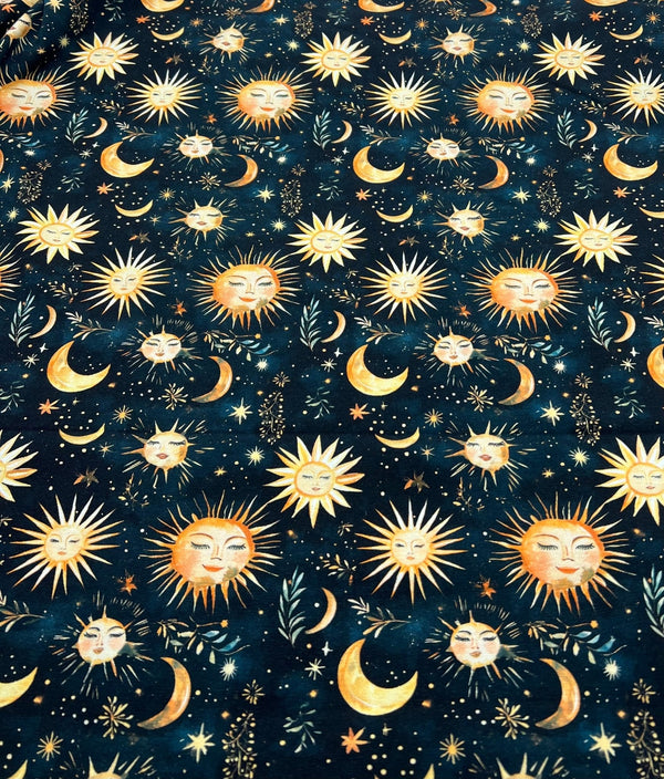 Celestial Print Cotton Stretch Jersey 200 GSM 95/5 Lycra 4 Way Stretch