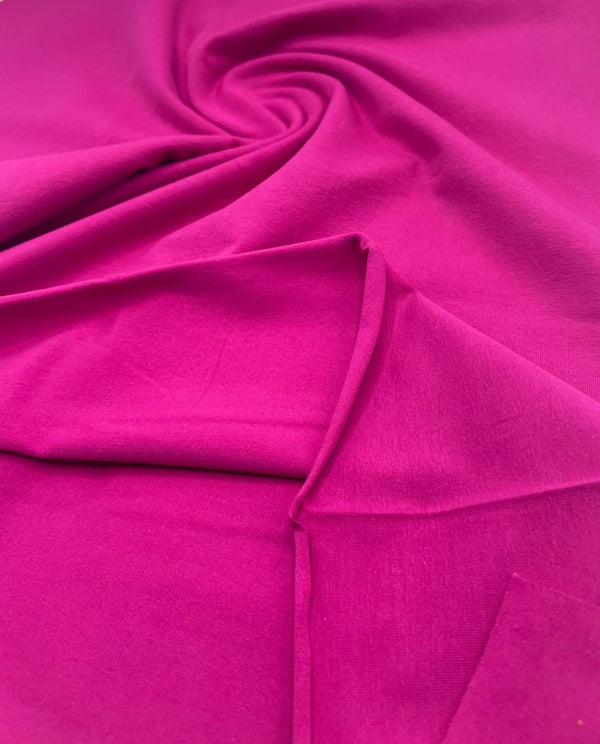 Cerise Cotton Stretch Jersey 240 GSM 92/8 Lycra 4 Way Stretch
