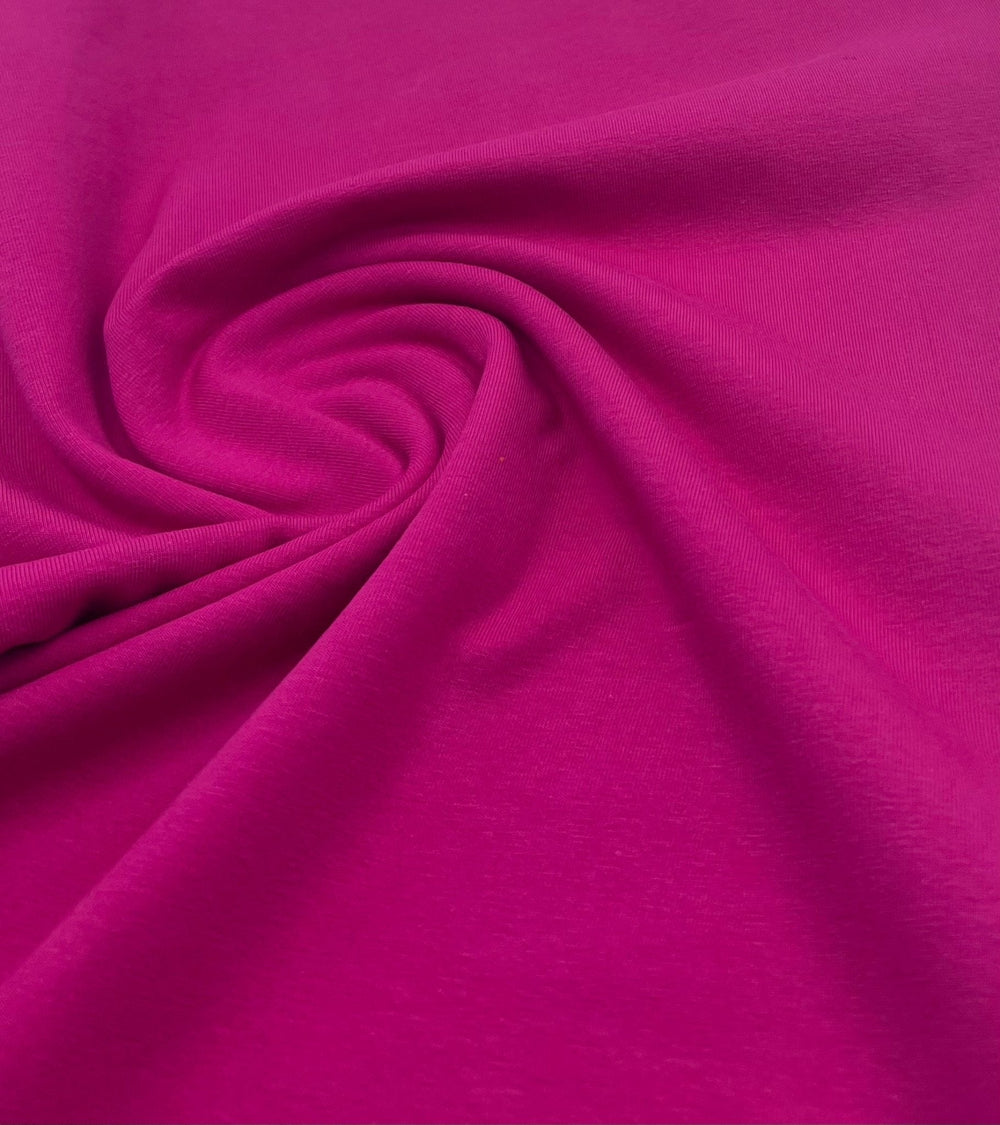 Cerise Cotton Stretch Jersey 240 GSM 92/8 Lycra 4 Way Stretch
