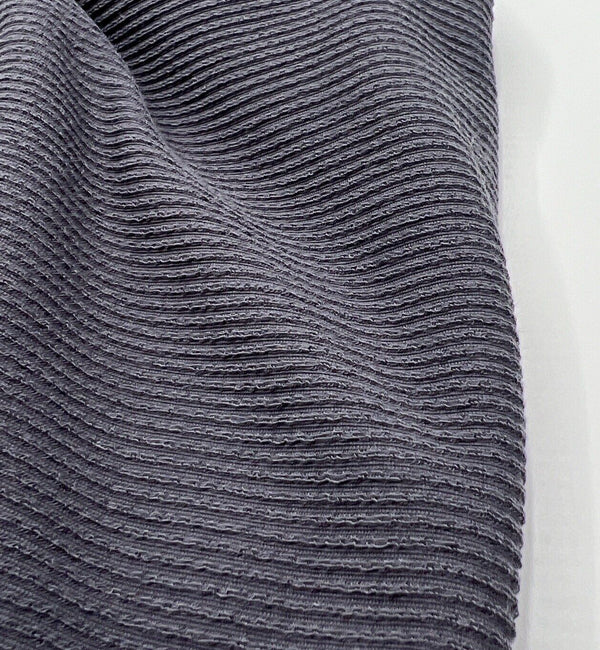 Charcoal Grey Crinkle Rib Stretch Fabric