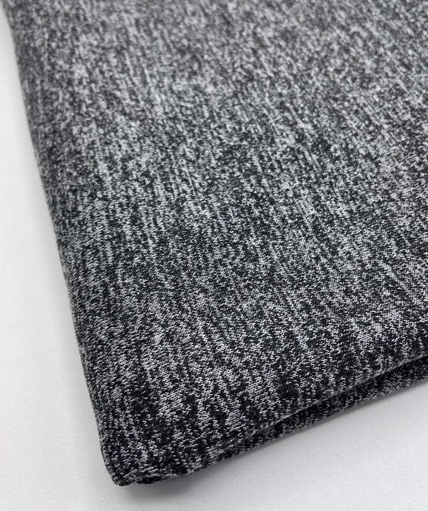 Charcoal Melange Knit Stretch Fabric