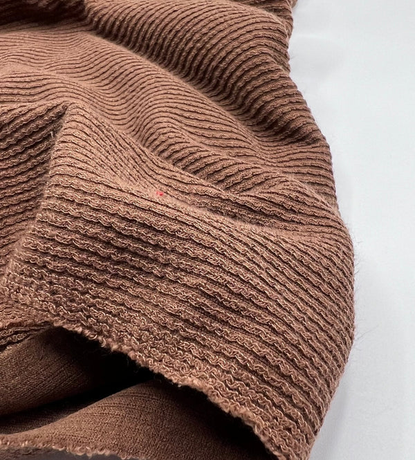 Chocolate Crinkle Rib Stretch Fabric